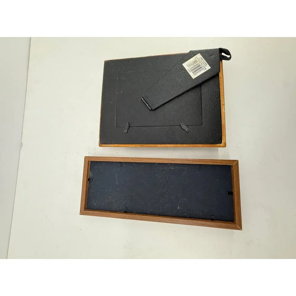 Wood Picture Frame Lot 3.5x10 Panoramic 4x6 Silver Accent Tabletop Decor
